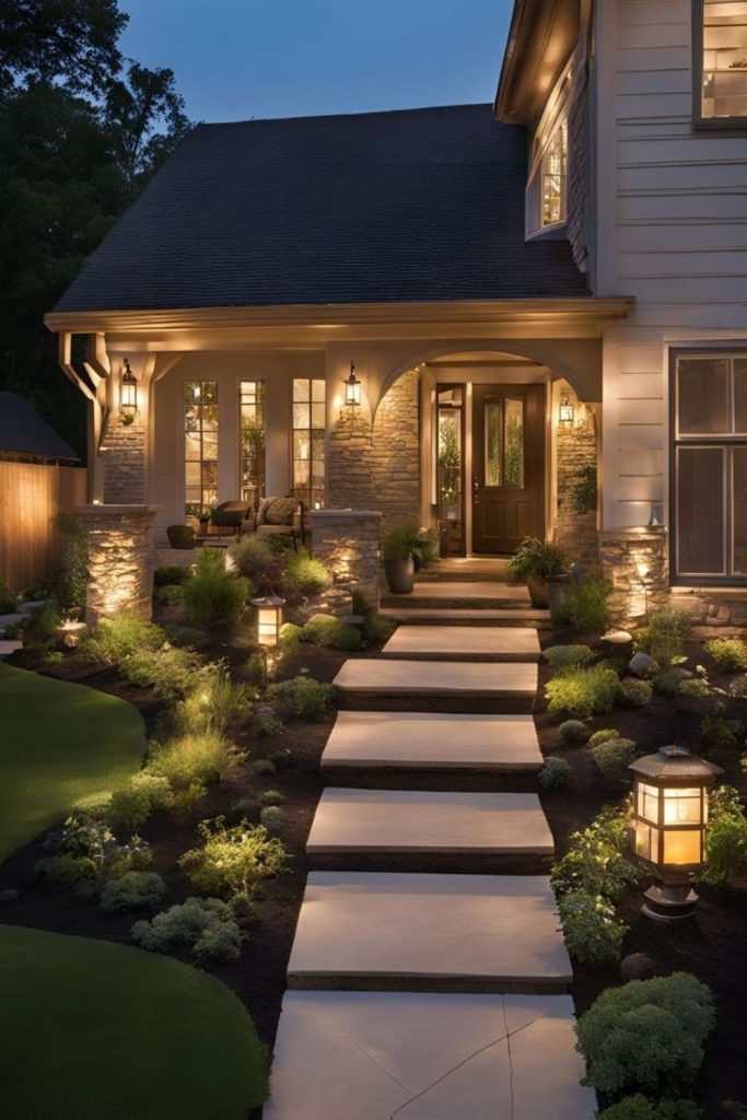 Dramatic lighting shadow garden design
