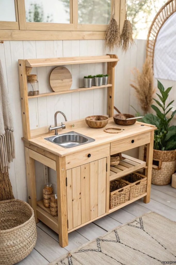 Driftwood kids mud cafe play area