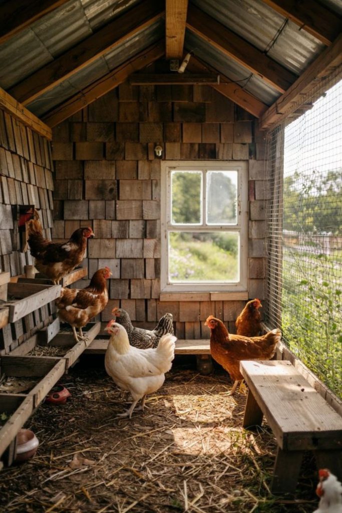 Driftwood rustic coastal chicken shelf coop build