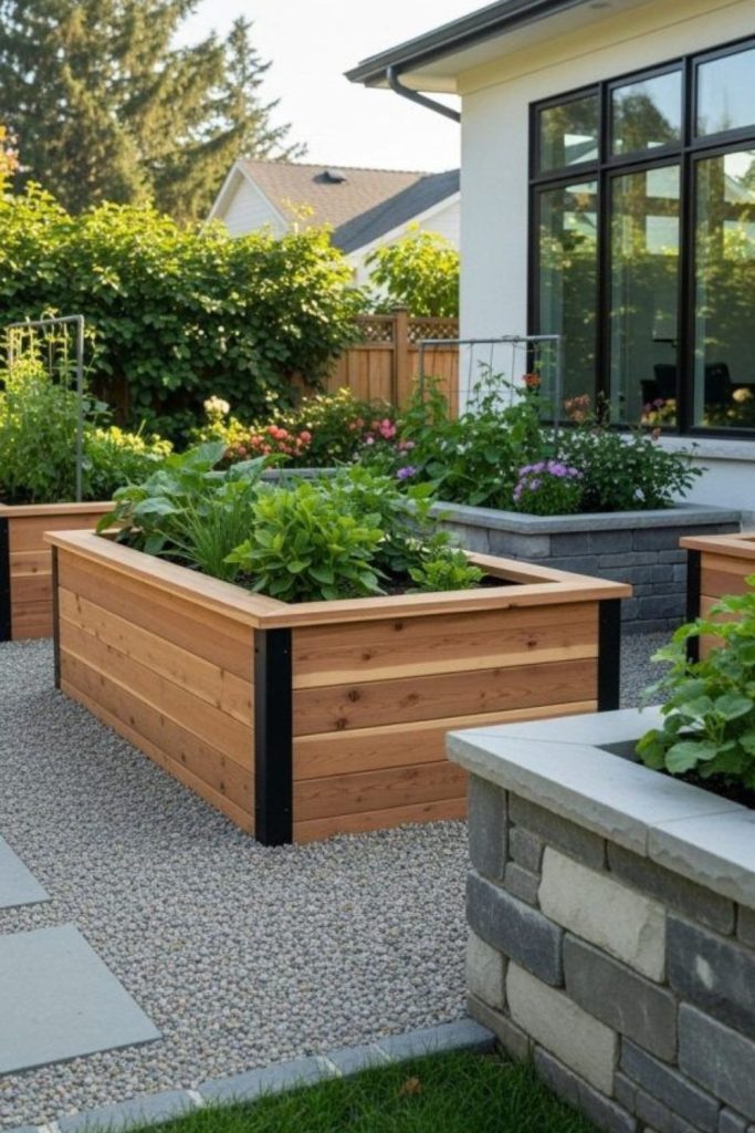 Raised planter box front garden
