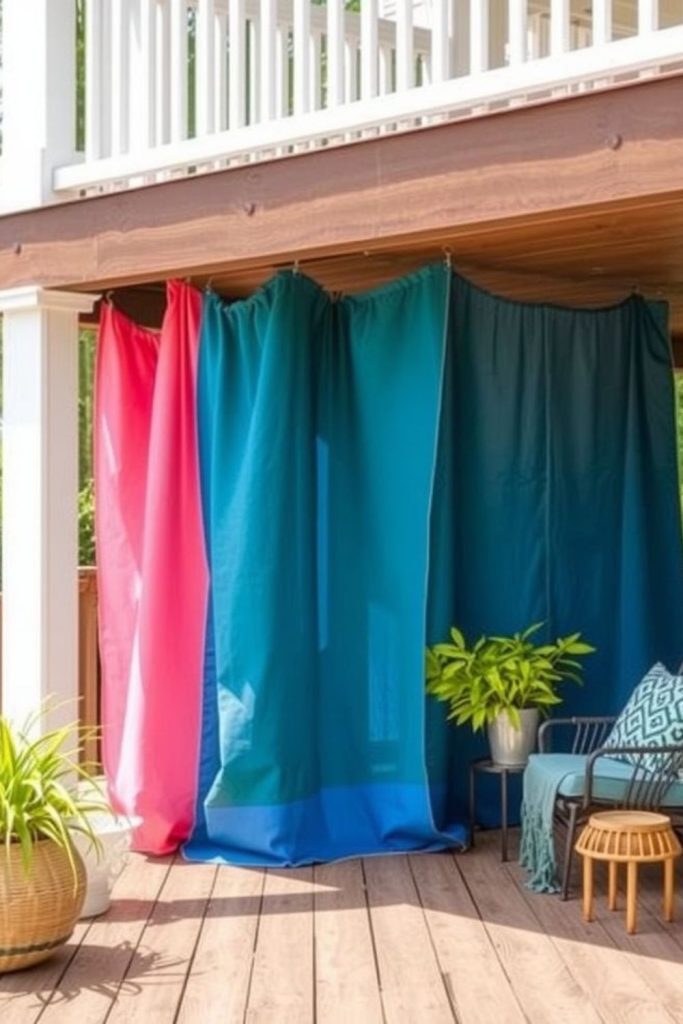 Fabric curtain hidden float storage wall