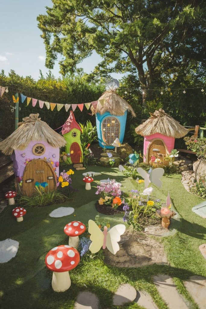 Fairy garden miniature outdoor imaginative play.