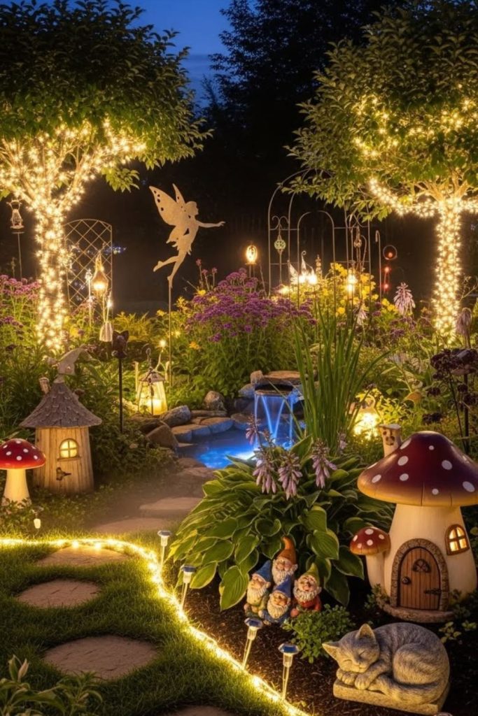 Fairy light garden storytelling kids evening magical glow
