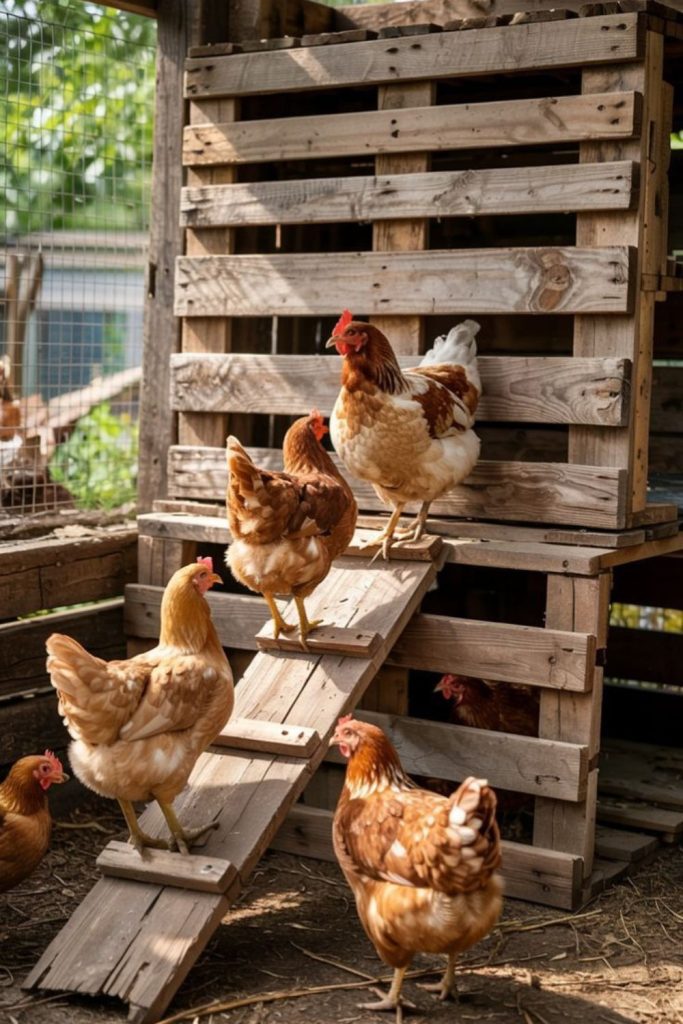 Floating beam elevated coop roost platform setup