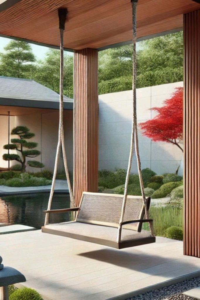 Glass accent modern floating swing design