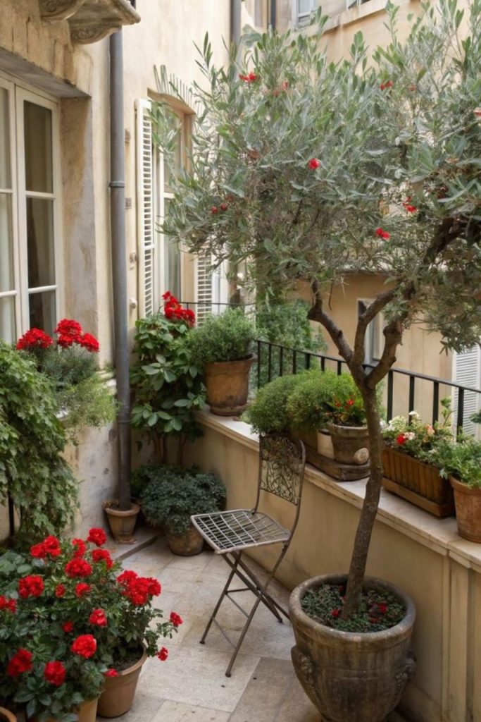 Outdoor bistro courtyard cozy Parisian garden dining