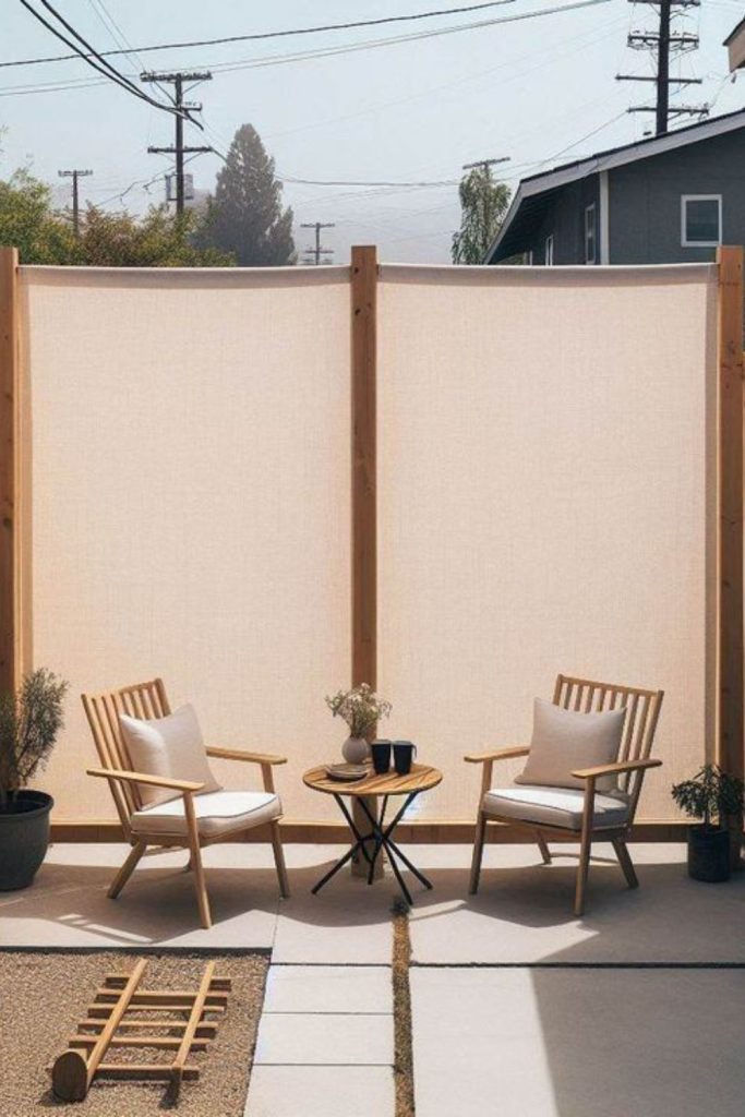 Frosted plastic sheet privacy screen