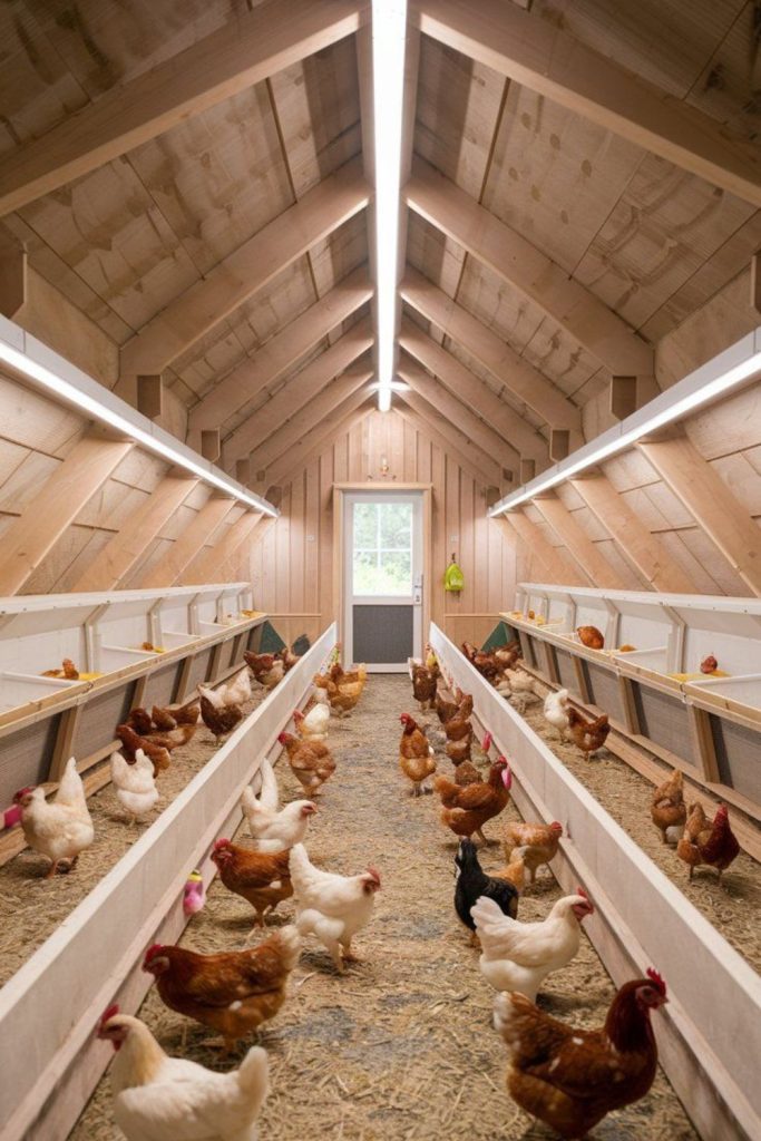 Futuristic LED glowing coop interior design