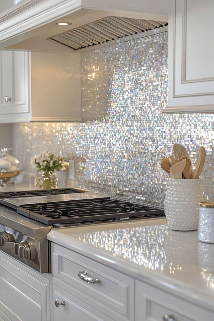 Glass prism reflective bright kitchen decor