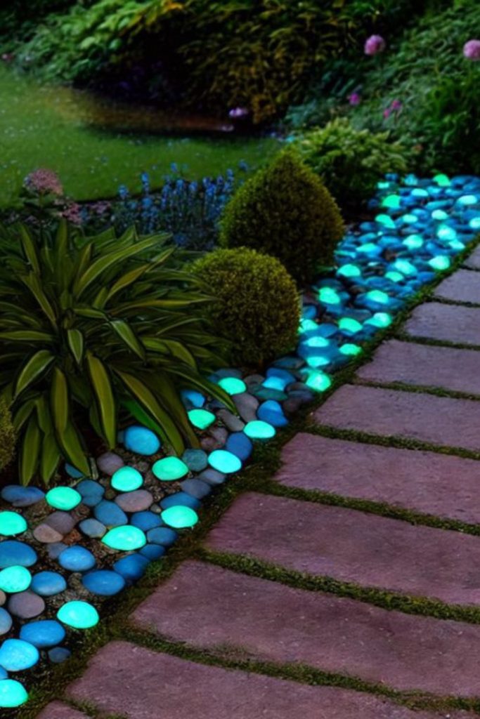 Glow pebble night magical toddler walking path