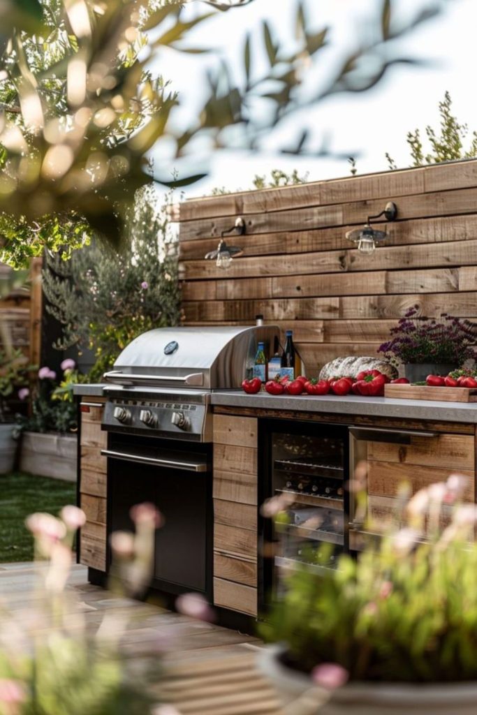 Hammock side BBQ relaxed chill spot.