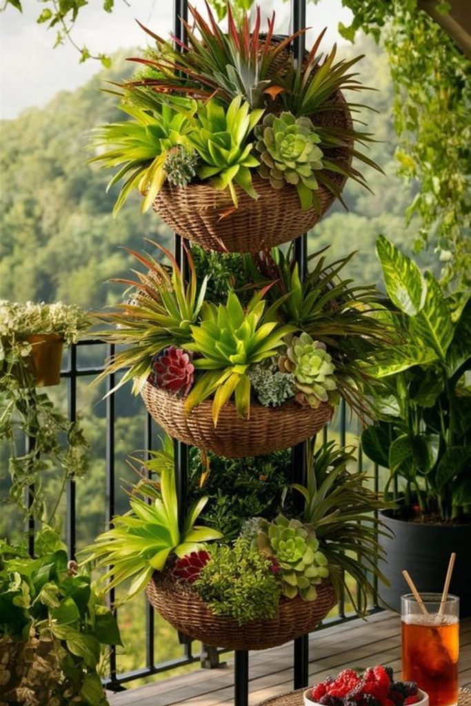 Hanging basket vertical frame garden planter