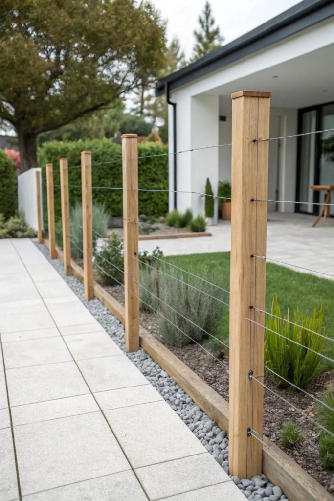 Wire supported growing hedge fence system