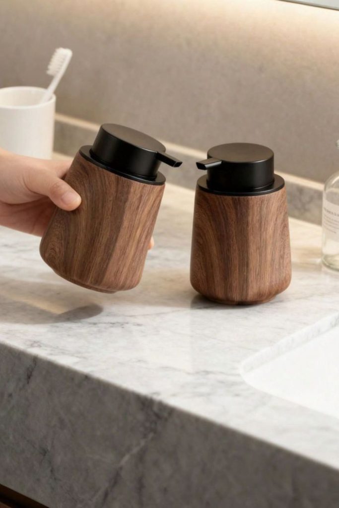 Honey wood glow soap dispenser