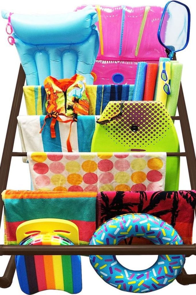 Ladder rack drying and holding floats