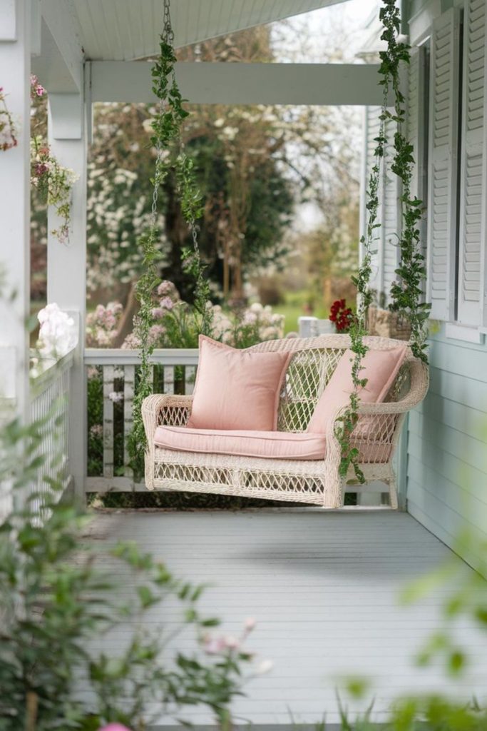 Victorian iron lace ornate swing seat