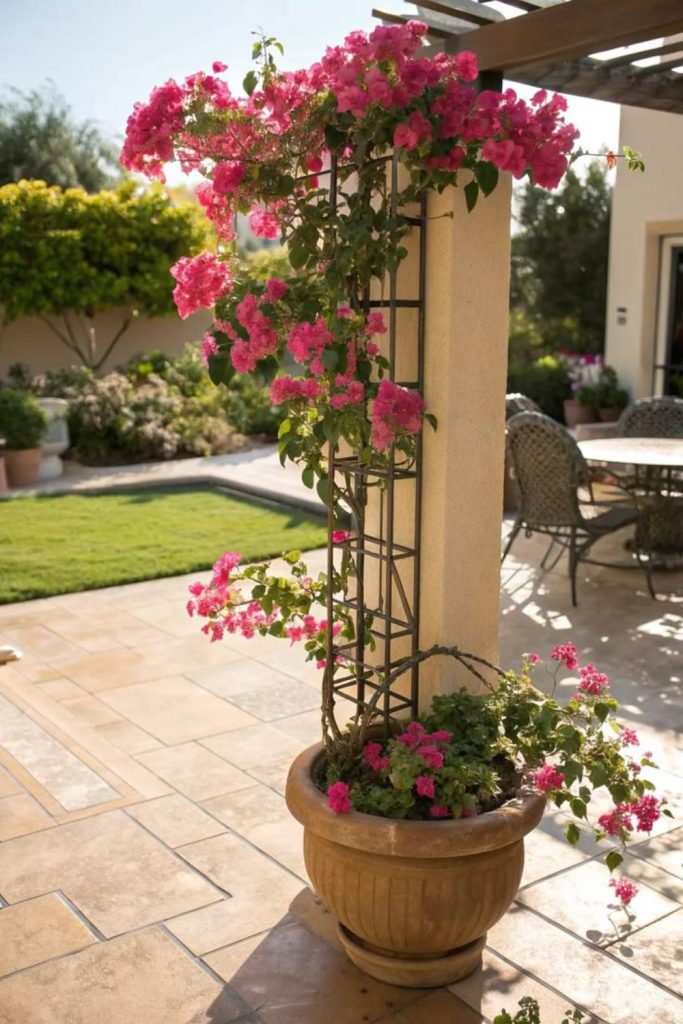 Industrial iron lattice climbing plant tower