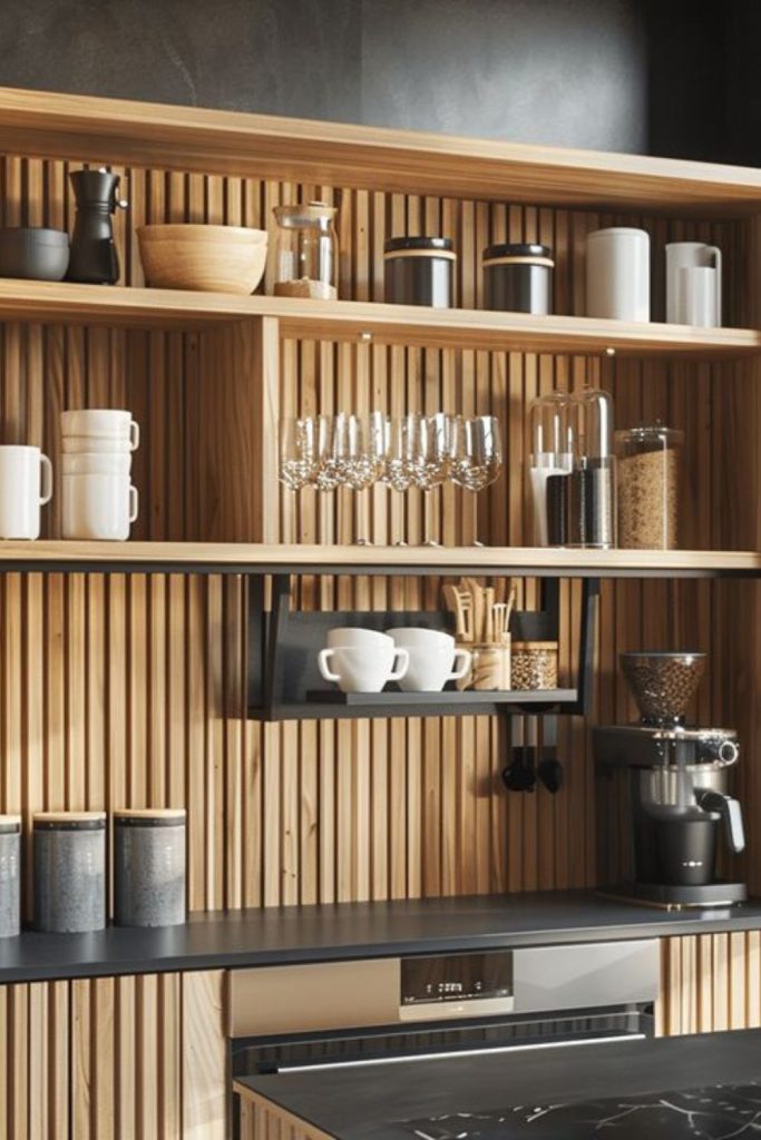 Japanese zen minimal peaceful coffee brew station.