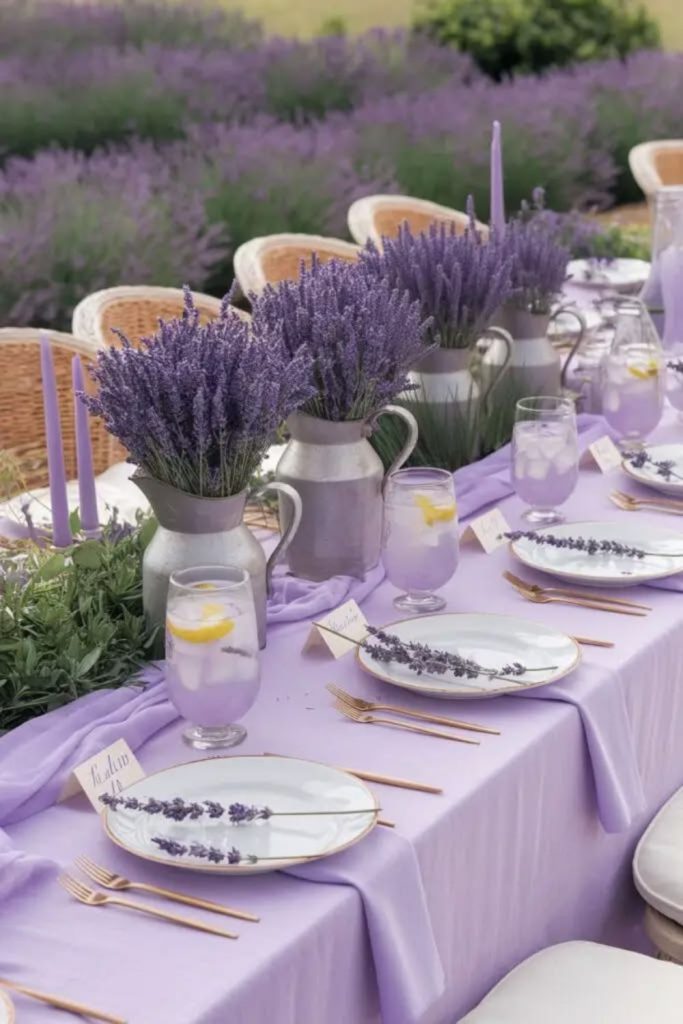 Lavender field dreamy picnic party