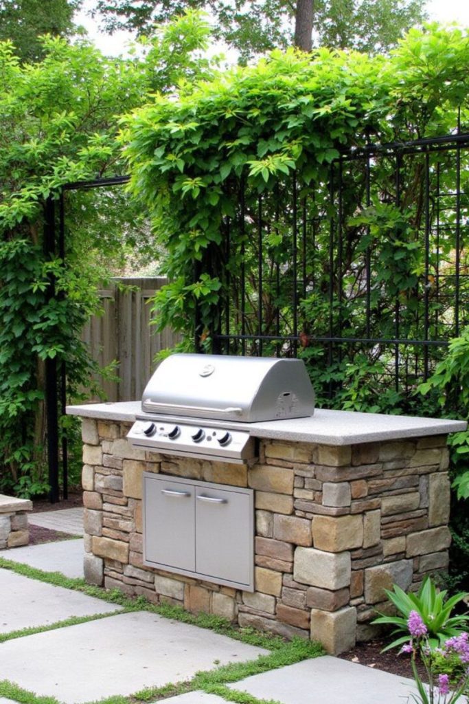 Lawn edge grill simple backyard zone.