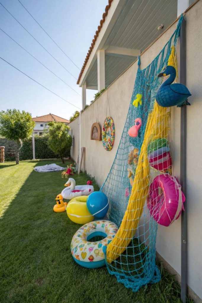 Mesh hammock sling for pool floats