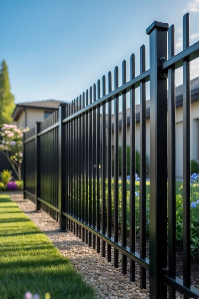 Slim metal rod modern minimal fence