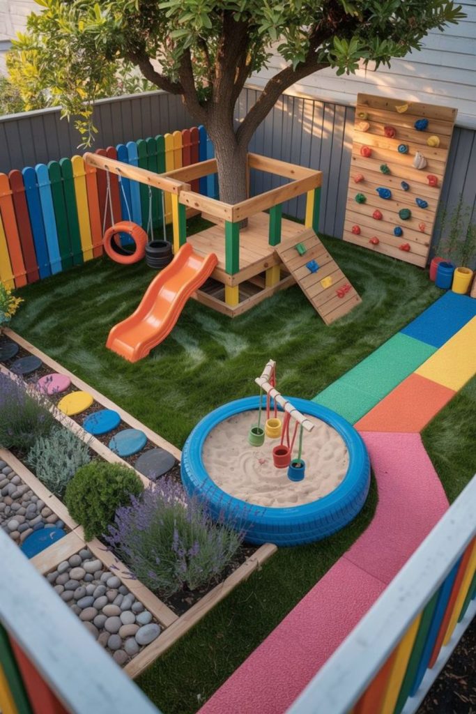 Combo adventure park kids backyard slides swings tunnels play