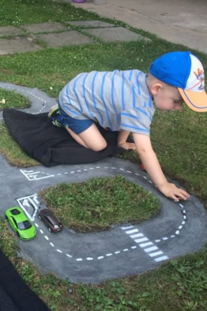 Car track racing toy movement play yard