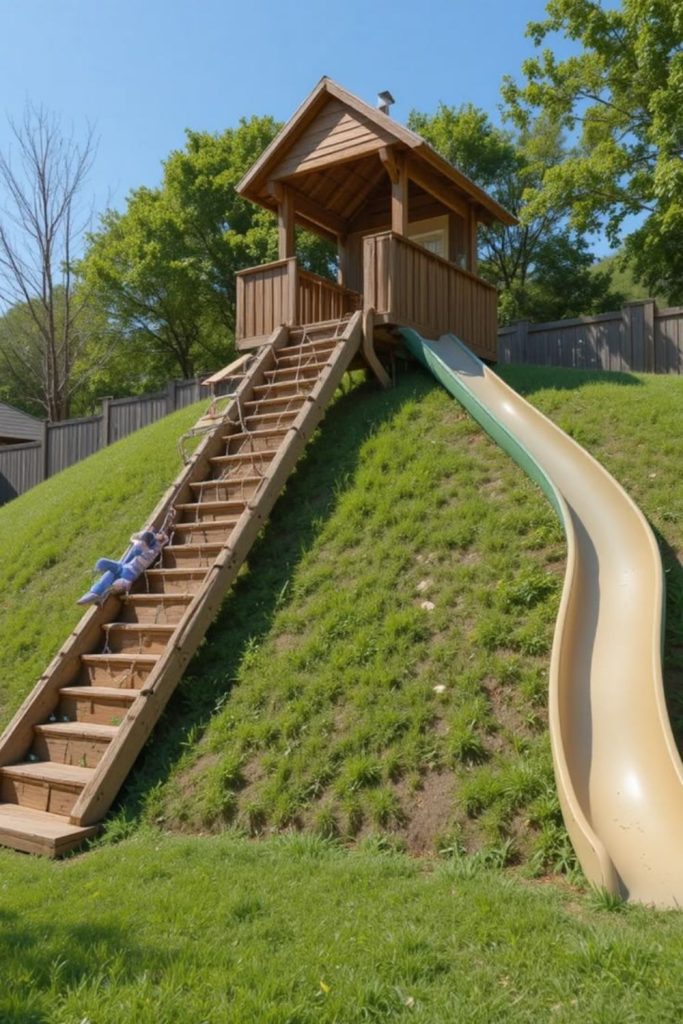 Grass hill rolling fun adventure toddler slope