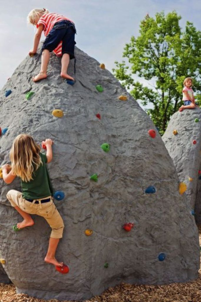 Rock climbing boulder toddler strength play zone