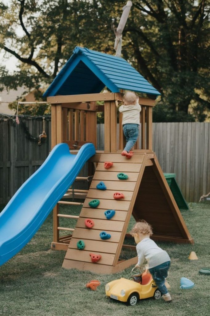 Slide fun corner kids backyard fast playful ride zone