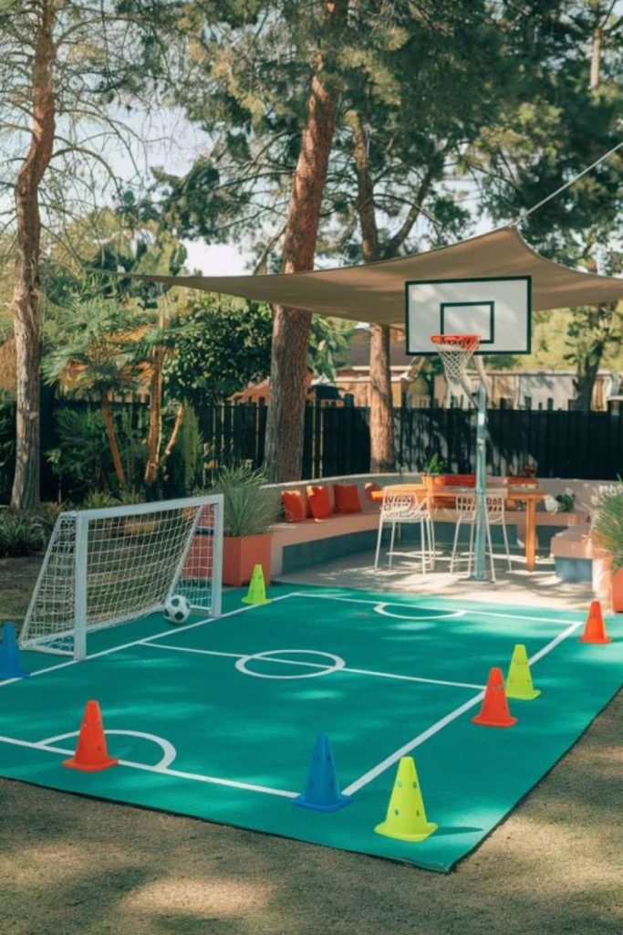 Sports yard kids kicking throwing backyard practice games