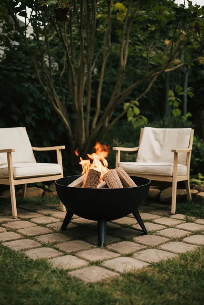 Minimal deck fire pit clean design