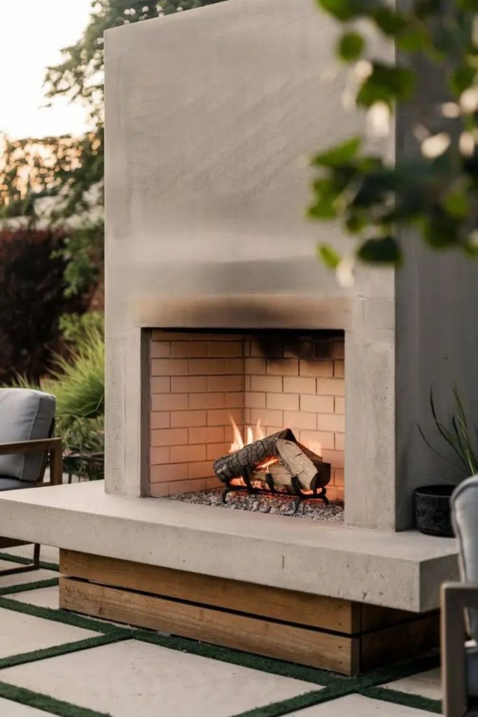 Sleek modern fire with clean lines