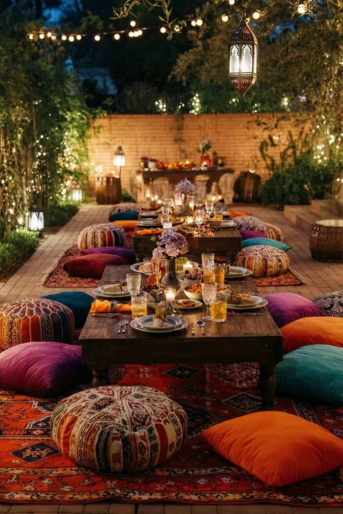 Moroccan courtyard spice night party