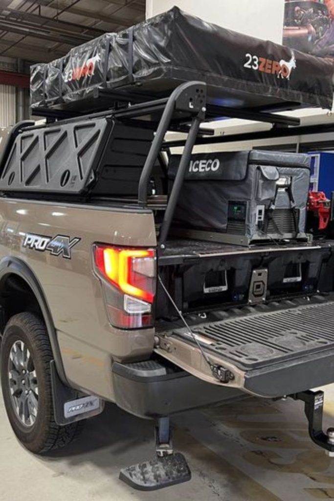 Multi tier truck bed shelf storage system