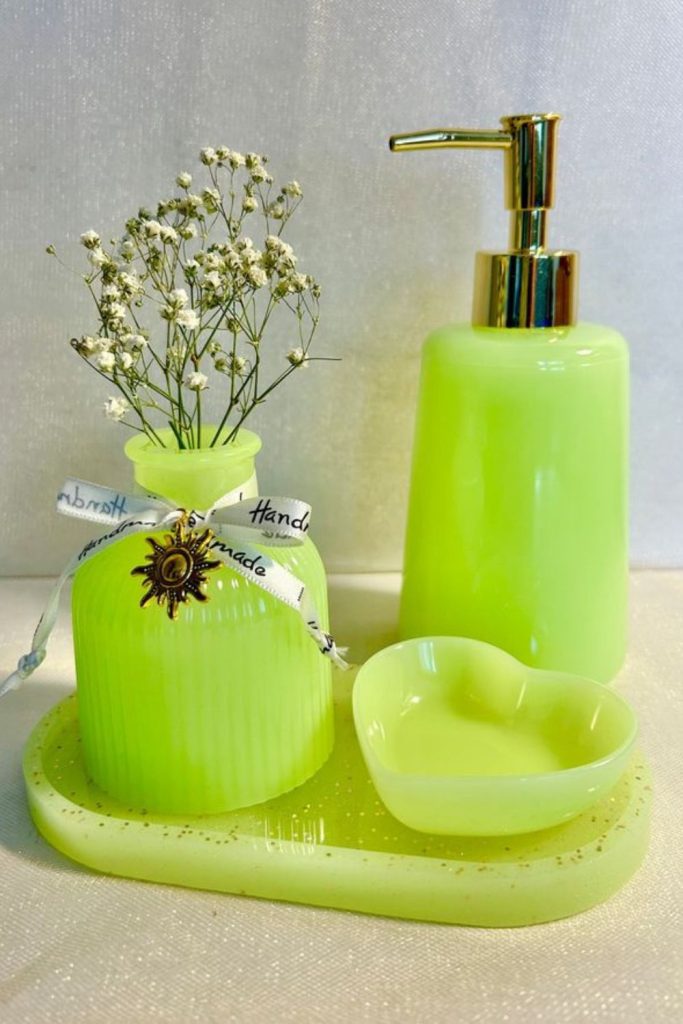 Neon glowing futuristic soap dispenser