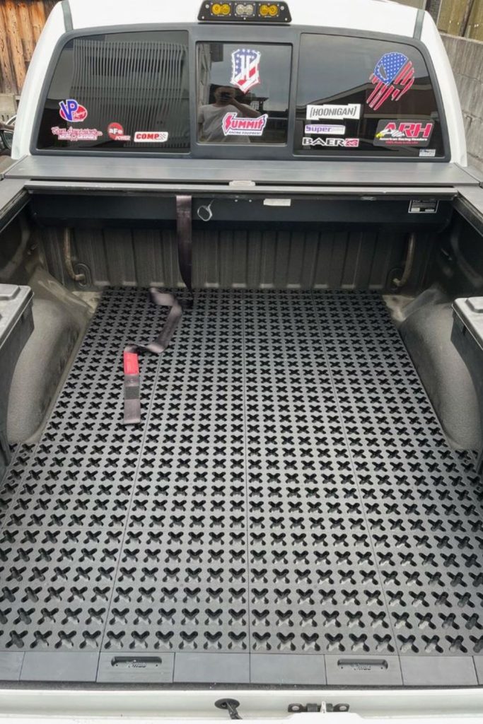 PVC grid fence cargo securing truck system