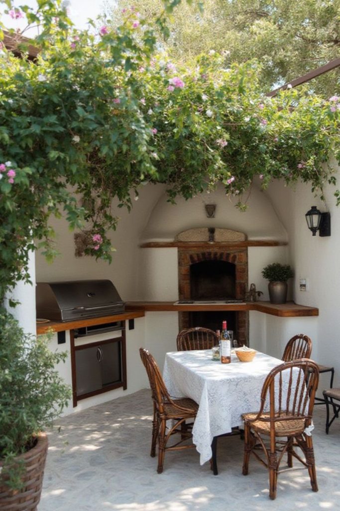 Pallet corner grill bar station.