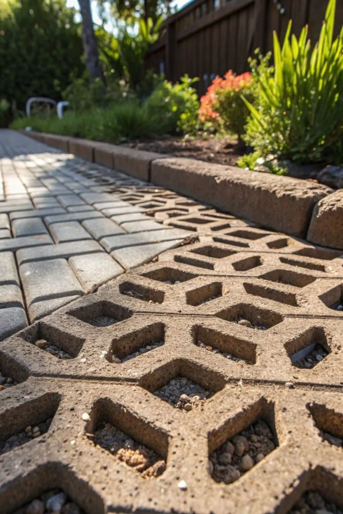 Permeable pavers porous walkway drainage