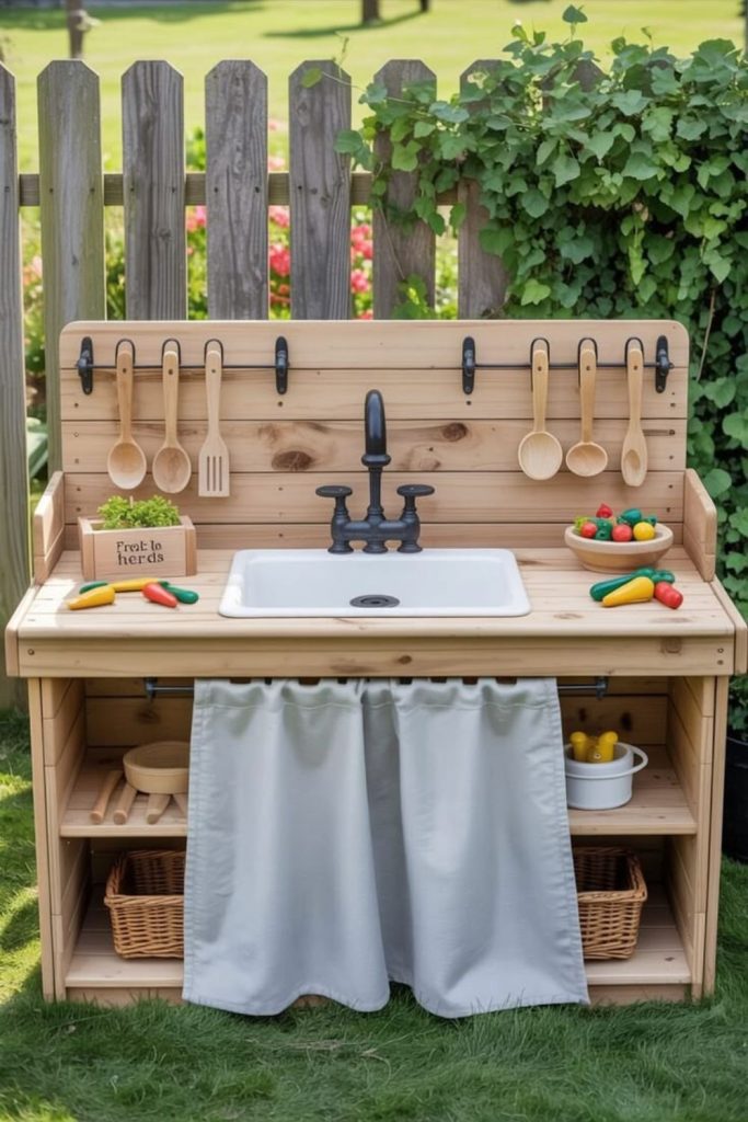 Picnic table family mud feast kitchen