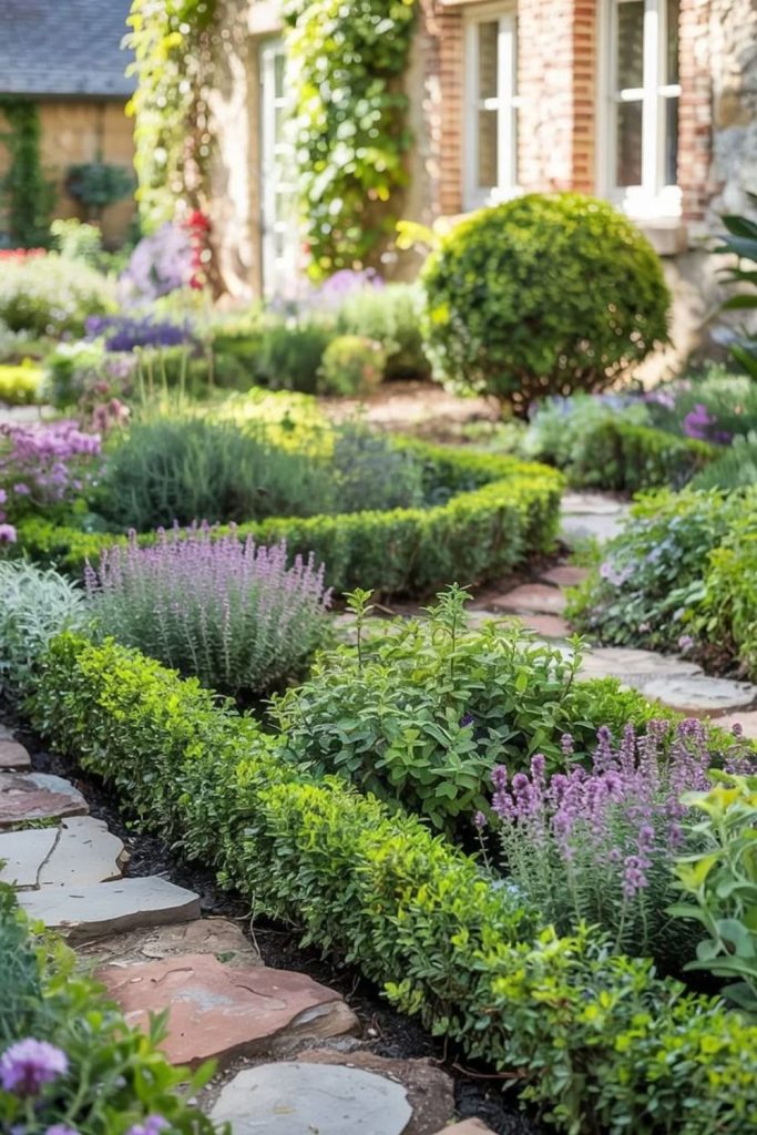 Aromatic herb filled rustic Provence garden escape
