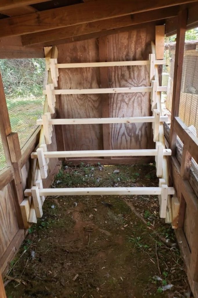 Rebar frame minimalist chicken roost grid design