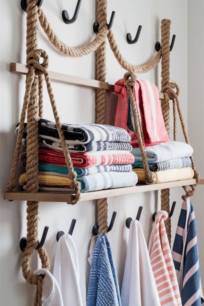 Rope corral coastal style float storage