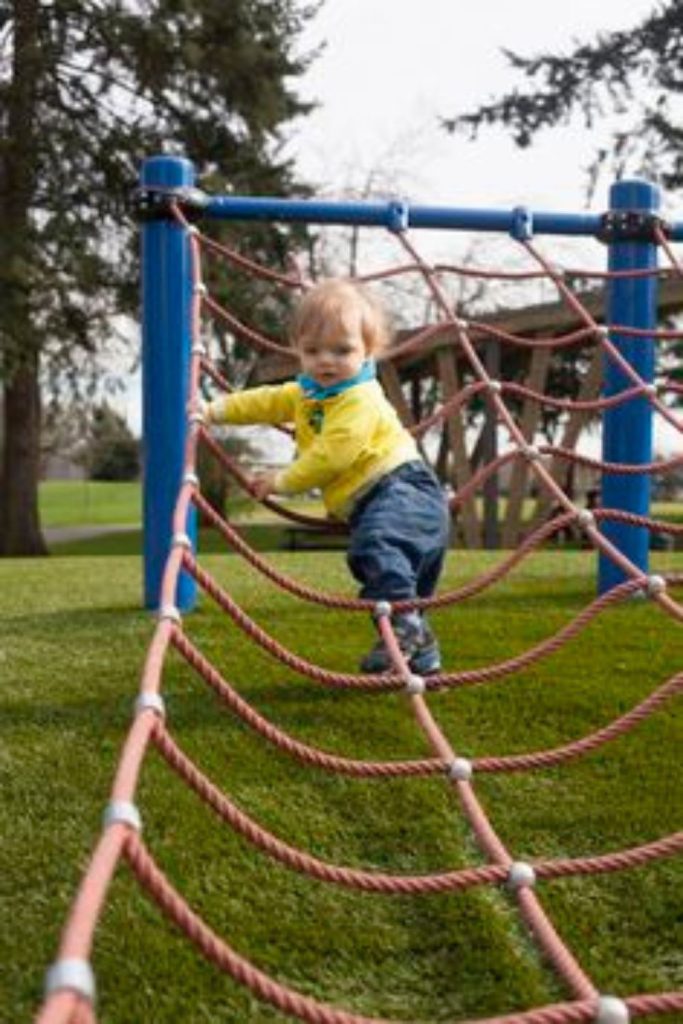 Rope ladder climbing toddler adventure strength zone
