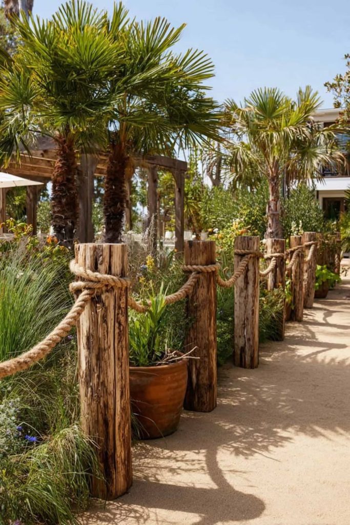 Rope trellis outdoor lightweight garden divider