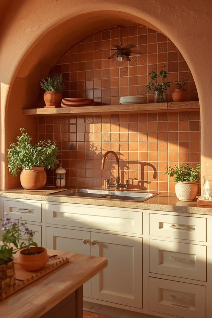 Terracotta rustic citrus warm kitchen style
