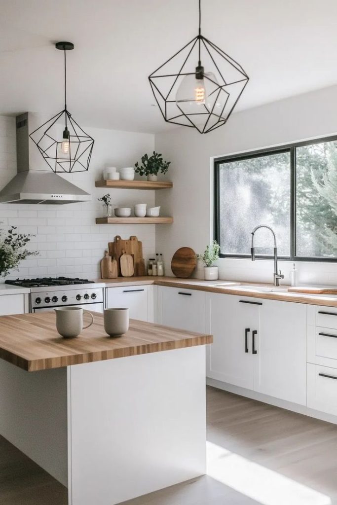 Scandinavian birch clean minimalist kitchen style