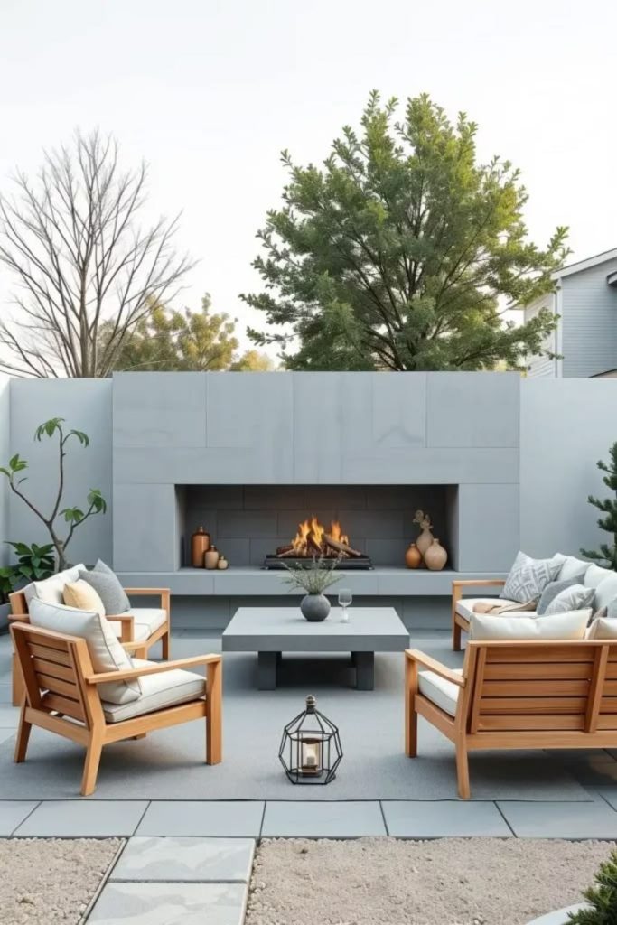 Minimal Scandinavian fire nook design