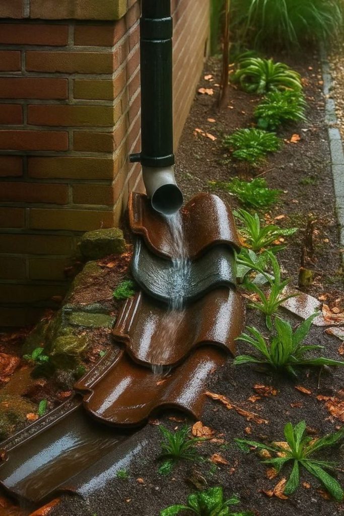 Swale landscape gentle runoff grass channel
